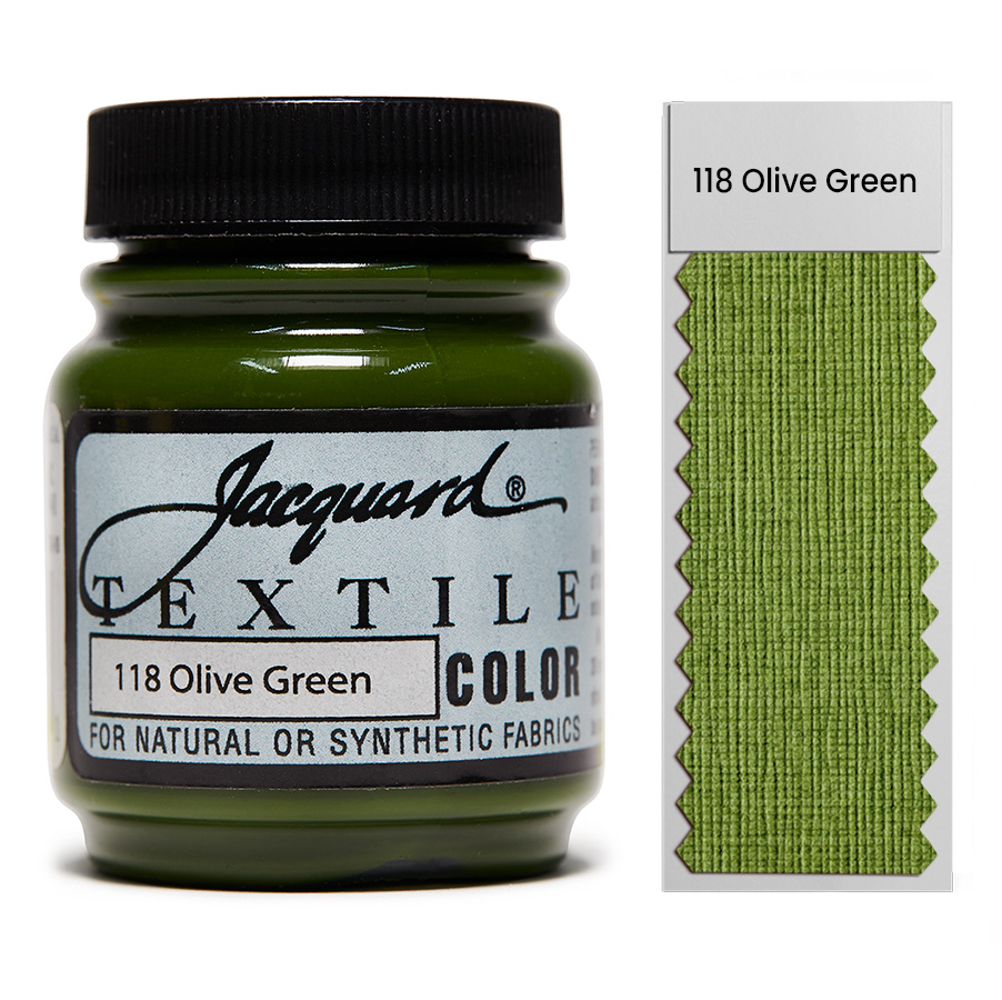 Jacquard Textile Color 118 Olive Green 67 ml Dose Jacquard Textile Color 118 Olive Green 67 ml mit Farbaufstrich, Stoffmalfarbe