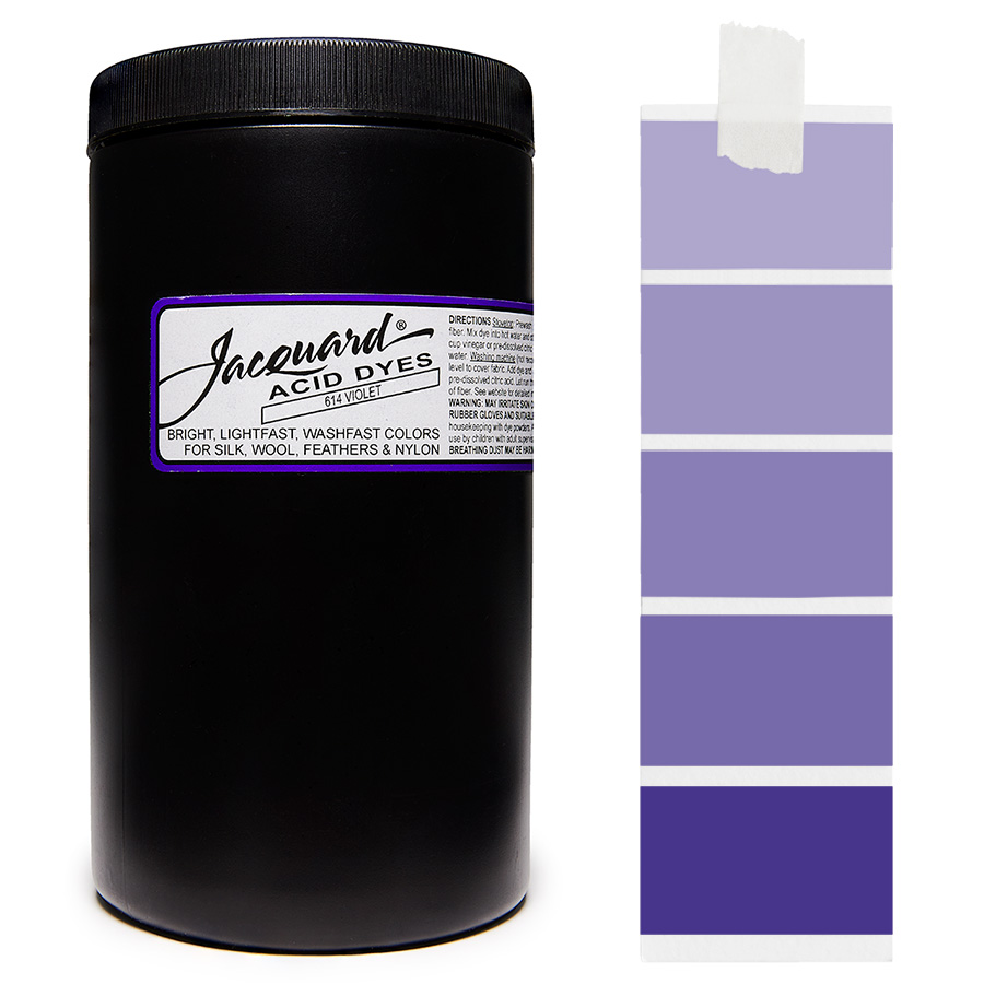 Violet 614 - Jacquard Acid Dye Textilfarbe - 450g - 1lb - leuchtende, neonfarbe, schnell waschende Farbe für Nylon, Seide, Wolle und Federn