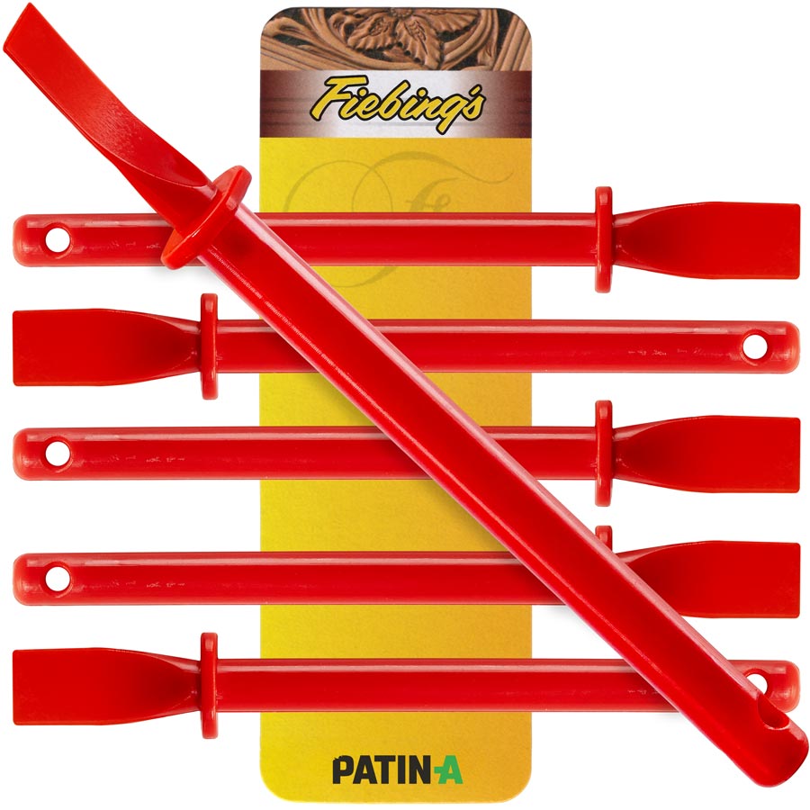 Fiebings Glue Spreader (Klebstoffspachtel) verteilt Klebstoff gleichmäßig und effektiv mit einem flexiblen Miniatur-Spachtel.