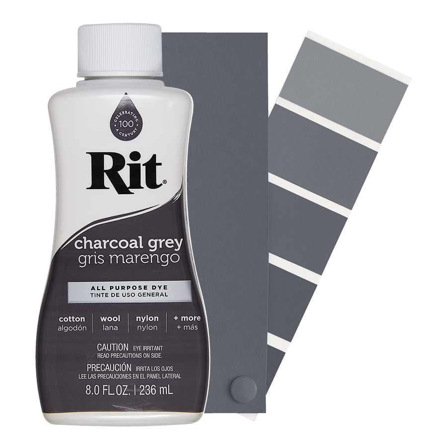 Rit-All-Purpose-Dye-charcoal grey charcoal grey Rit All-Purpose Dye, Universal Textilfarbe, 39 intensive Farbtöne - Sneaker färben, T-Shirt färben, Baumwolle färben, Polyamidfarbe, Nylon färben, Rit dye, Jacquard, Marabu, Simplicol
