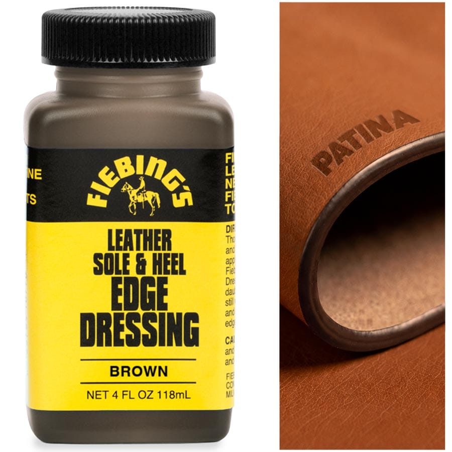 Fiebing's Sole & Heel Edge Dressing gives your soles and heels a light sheen and makes them water-repellent