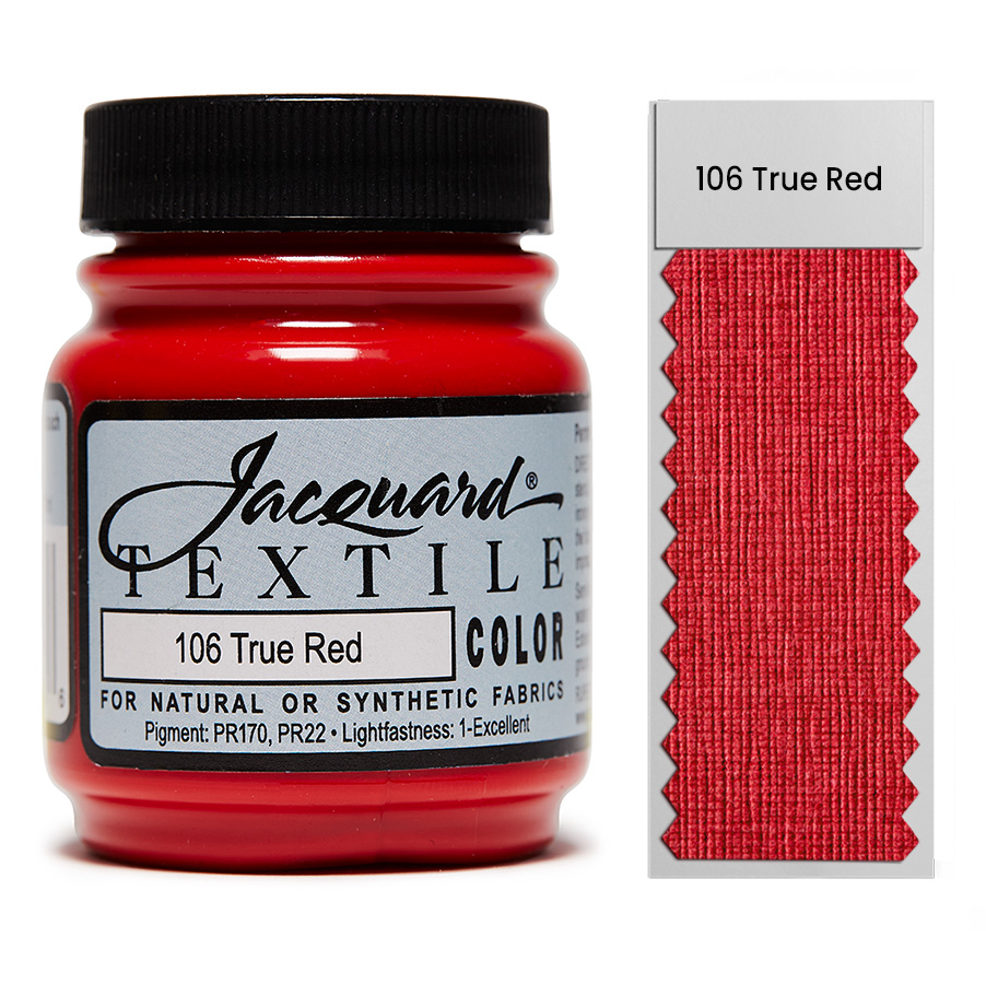 Jacquard Textile Color 106 True Red 67 ml Dose Jacquard Textile Color 106 True Red 67 ml mit Farbaufstrich, Stoffmalfarbe