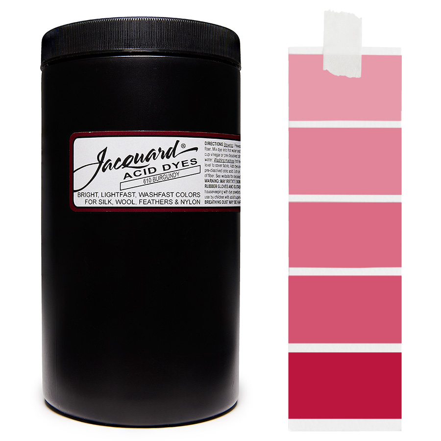 Burgundy 610 - Jacquard Acid Dye Textilfarbe - 450g - 1lb - leuchtende, neonfarbe, schnell waschende Farbe für Nylon, Seide, Wolle und Federn