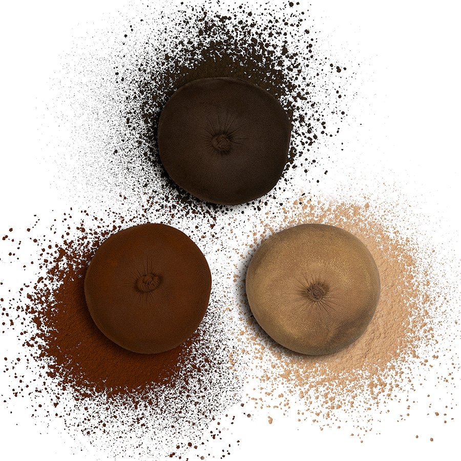 PATIN-POWDER-PACK warm colours PATIN-POWDER-PACK warm colours, three powder pouches in jars