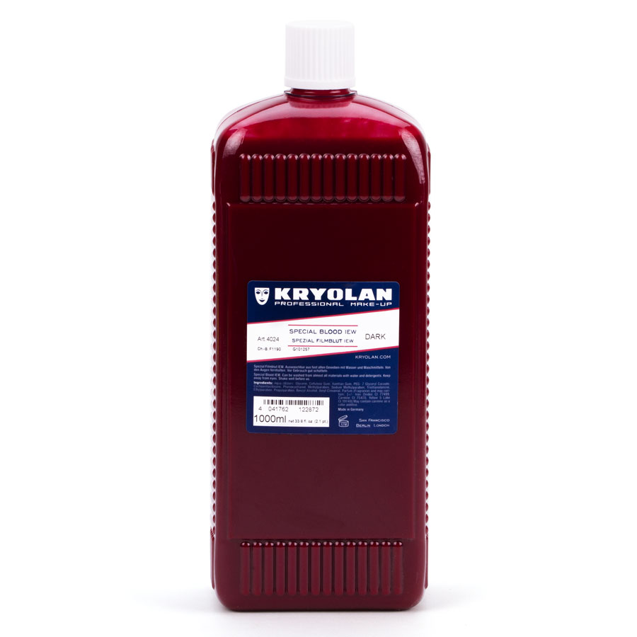 Kryolan Filmblut IEW Dunkel 1000 ml Flasche Kryolan Universal-Filmblut IEW Dunkel 1000 ml, auswaschbar aus Textilien