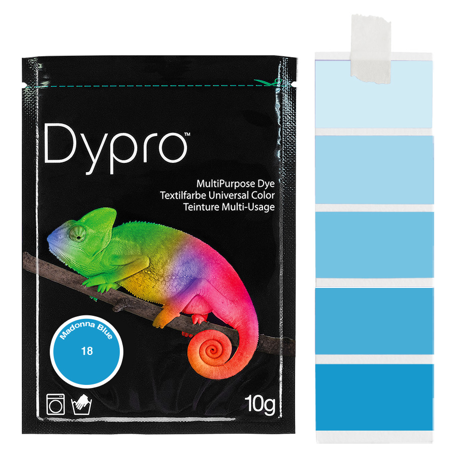 Dypro (Dylon) Textilfarben sind die am stärksten pigmentierten Textilfarben mit intensiven Farbtönen zum Färben von Polyamid/Nylon, Elasthan, Mischgewebe und Naturfasern.