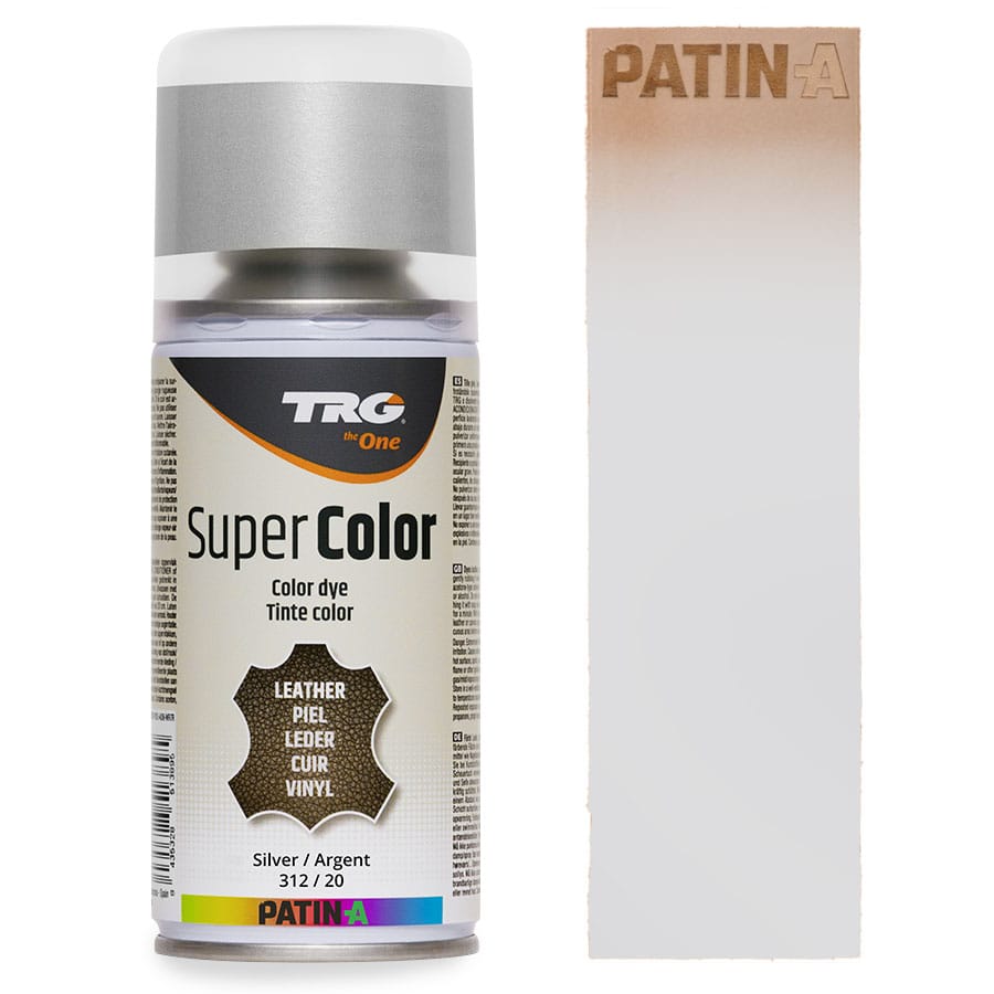 TRG SuperColor 312 Silver TRG SuperColor Lederfarbspray Silver 312 mit Farbmuster