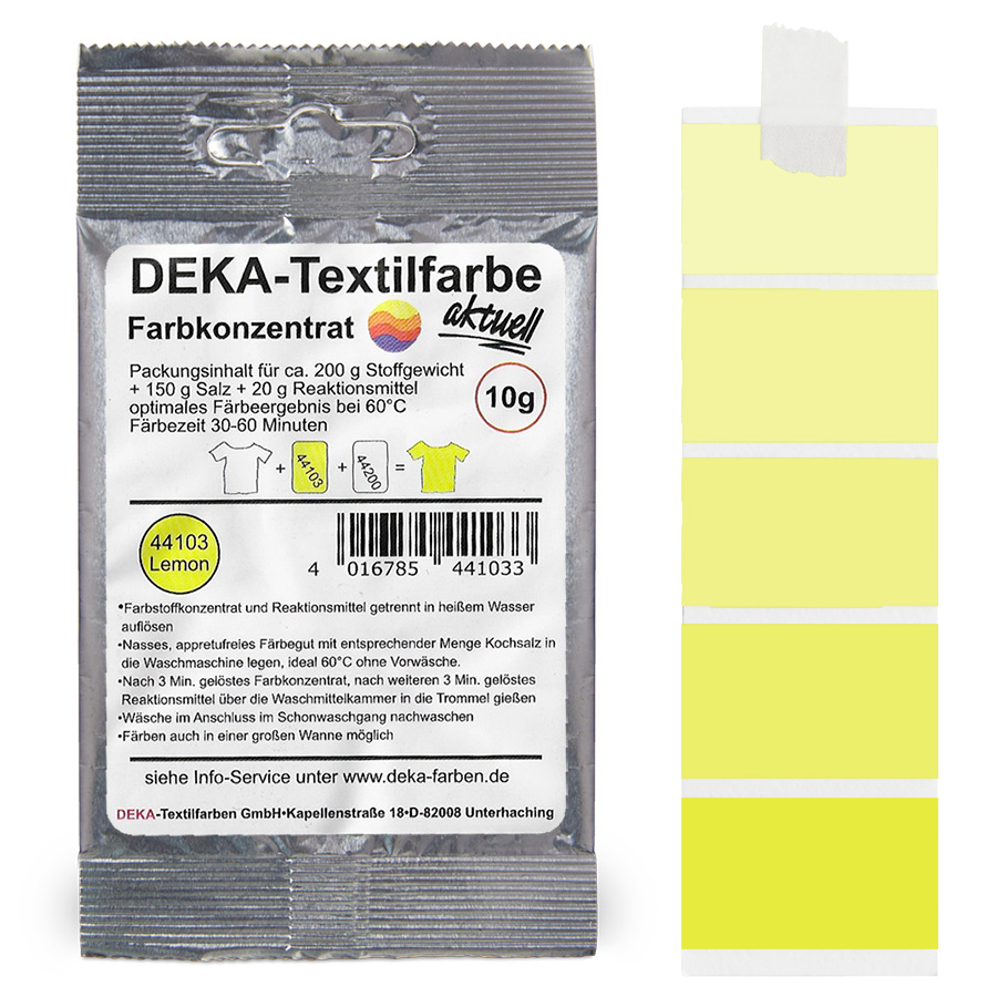 DEKA aktuell Lemon 10 g Beutel DEKA aktuell Textilfarbe Lemon 10 g mit Farbverlauf