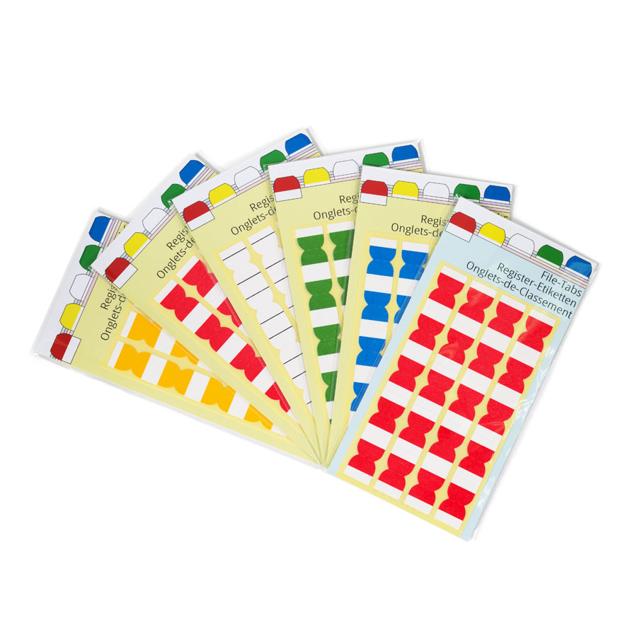Onglets intercalaires assortis Onglets intercalaires en cinq couleurs en lot assorti