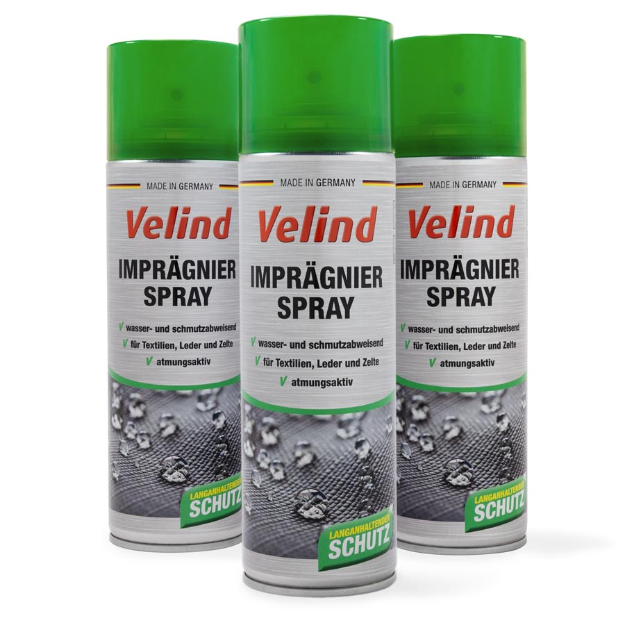 Velind impregnation spray protects extremely well when used regularly, repelling water, snow and even acid and oil.