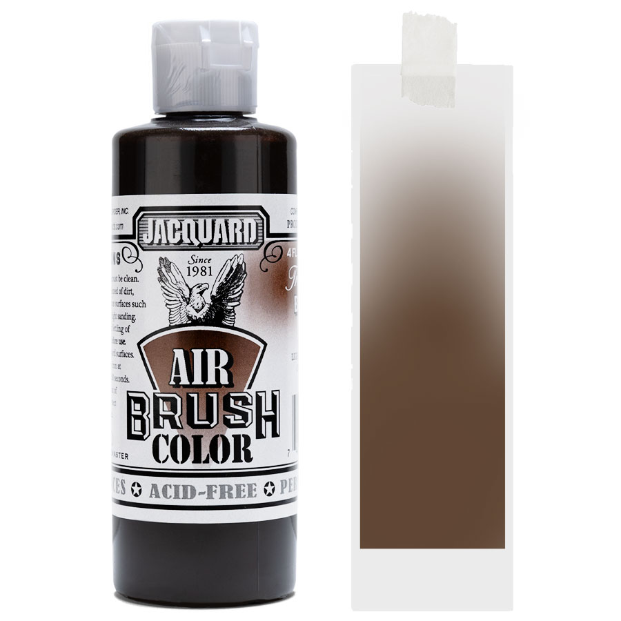 Jacquard Airbrush Transparent 105 Brown Flasche Jacquard Airbrush Color Transparent 105 Brown mit Farbmuster