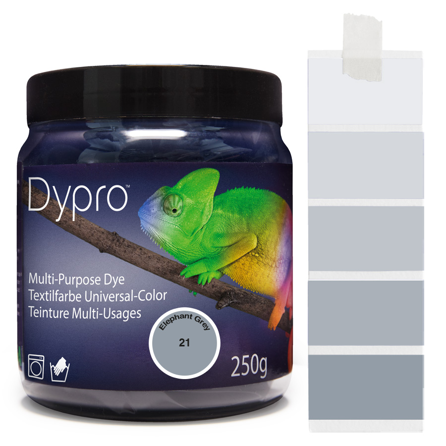 Dypro Elephant Grey 250 g Dose Dypro Universal-Color Textilfarbe Elephant Grey 250 g mit Farbverlauf