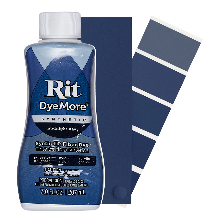 Rit DyeMore Midnight Navy 207 ml Flacon Rit DyeMore Midnight Navy 207 ml avec dégradé, teinture pour polyester et synthétiques