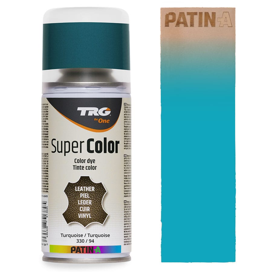 TRG SuperColor 330 Turquoise TRG SuperColor Lederfarbspray Turquoise 330 mit Farbmuster