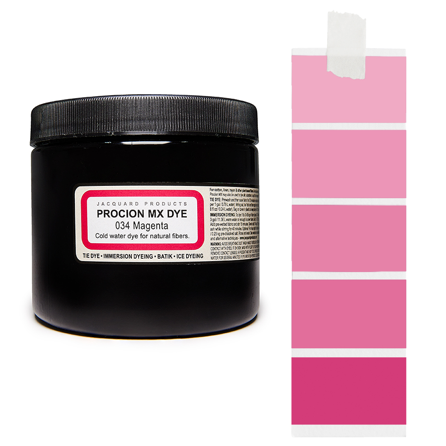 Jacquard Procion MX 034 Magenta 227 g Dose Jacquard Procion MX 034 Magenta 227 g mit Farbverlauf, Kaltwasser-Textilfarbe
