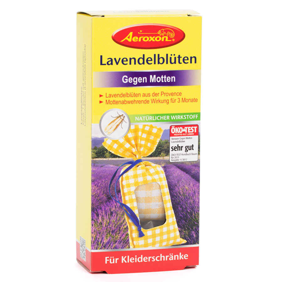 Aeroxon Lavendelblüten Mottenschutz ist perfect für die Bekämpfung von Motten und Pelzkäfern mit dem angenehmen Duft von echtem provenzalischem Lavendel
