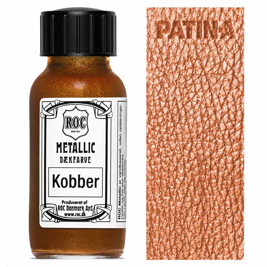 ROC Metallic Leather Paints in gold, copper, and silver are suitable for opaque coloring and painting and really look like metal