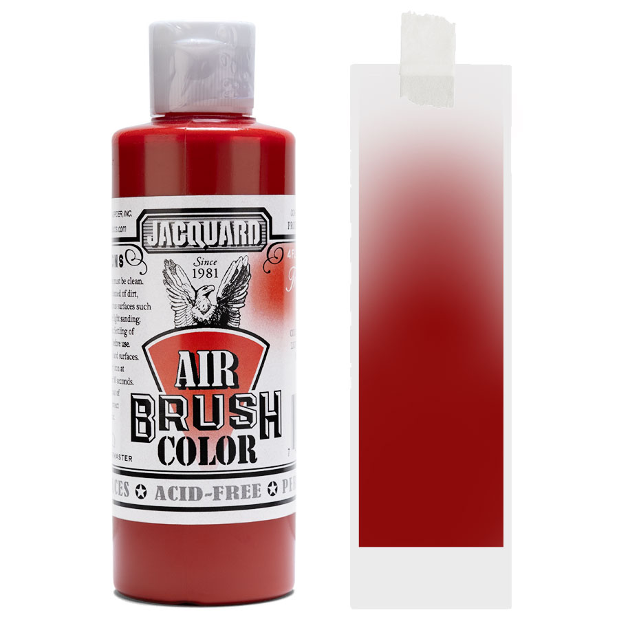 Jacquard Airbrush Opaque 201 Red Bottle of Jacquard Airbrush Color Opaque 201 Red with colour swatch