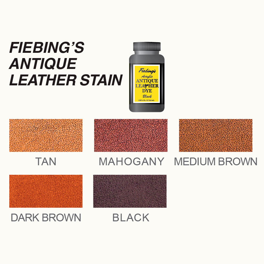 Antique Leather Stain Farbkarte Farbkarte Fiebing's Antique Leather Stain: 5 Farben von Tan bis Black