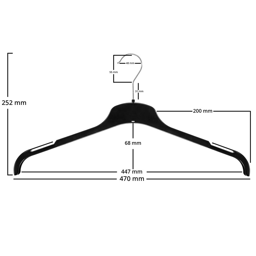 The shirt hanger from Cortec with a width of 47 cm is perfect for men's shirts, shirts or jackets.