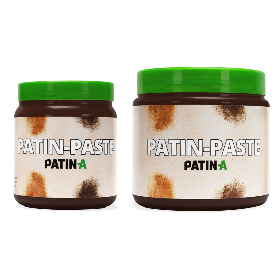 PATIN-PASTE Patinierpaste ist die Patina für großflächige Kostümpatinierung. PATIN-PASTE ist einfach & schnell anzuwenden und wird am besten mit dem Flächenpinsel aufgetragen.