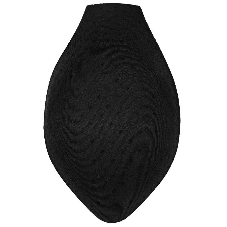 Modesty cup black front Black foam modesty cup for men, front view