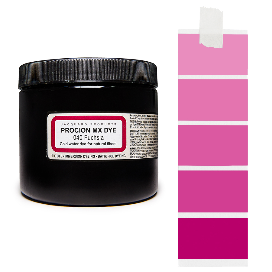 Jacquard Procion MX 040 Fuchsia 227 g Dose Jacquard Procion MX 040 Fuchsia 227 g mit Farbverlauf, Kaltwasser-Textilfarbe