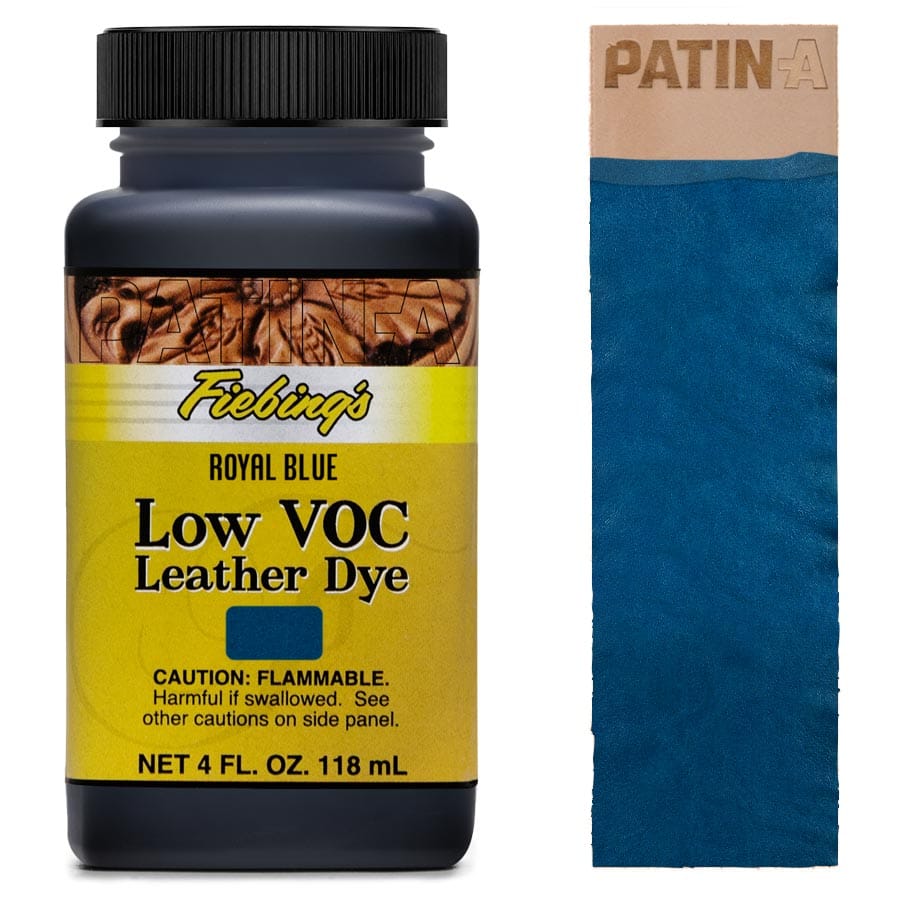 Fiebing's Low VOC Dye, eine lösungsmittelarme Lederfarbe zum intensiven Färben von Leder in 12 leuchtenden Farbtönen.