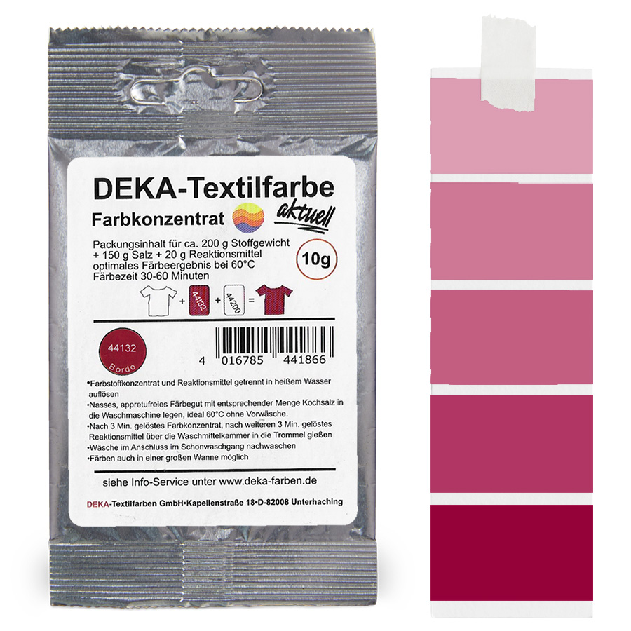 DEKA aktuell Bordo 10 g Beutel DEKA aktuell Textilfarbe Bordo 10 g mit Farbverlauf