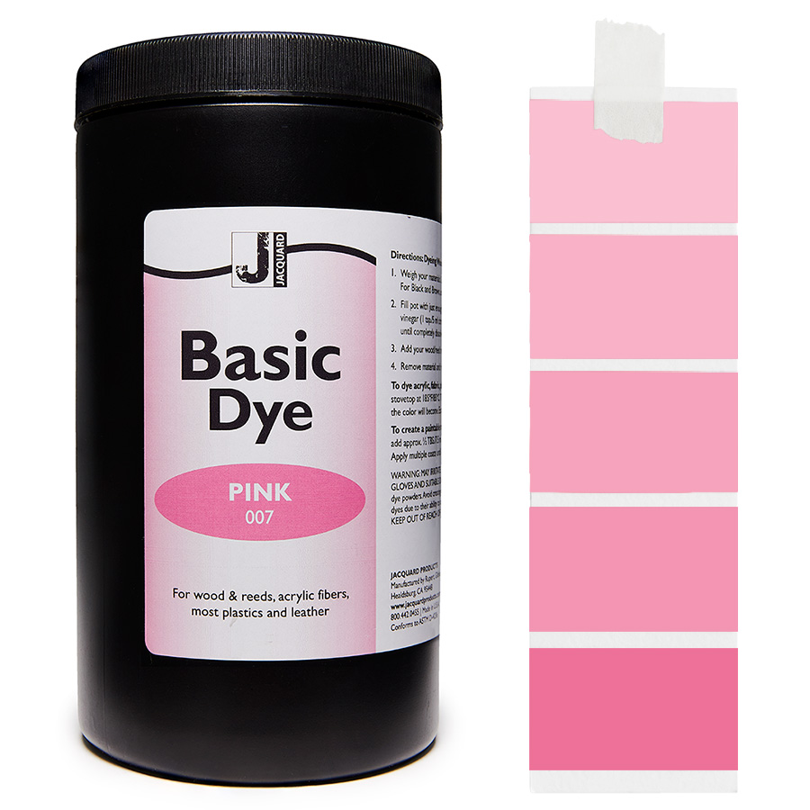 Jacquard Basic Dye 007 Pink 450 g Pot Jacquard Basic Dye 007 Pink 450 g avec dégradé, pour acrylique, bois et plumes