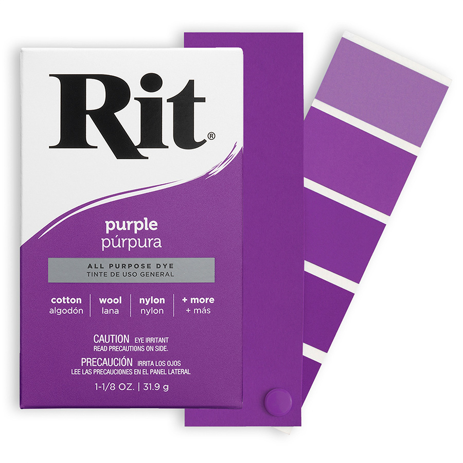 Rit All-Purpose Dye Purple Schachtel Rit All-Purpose Dye Pulver Purple 31,9 g mit Farbverlauf