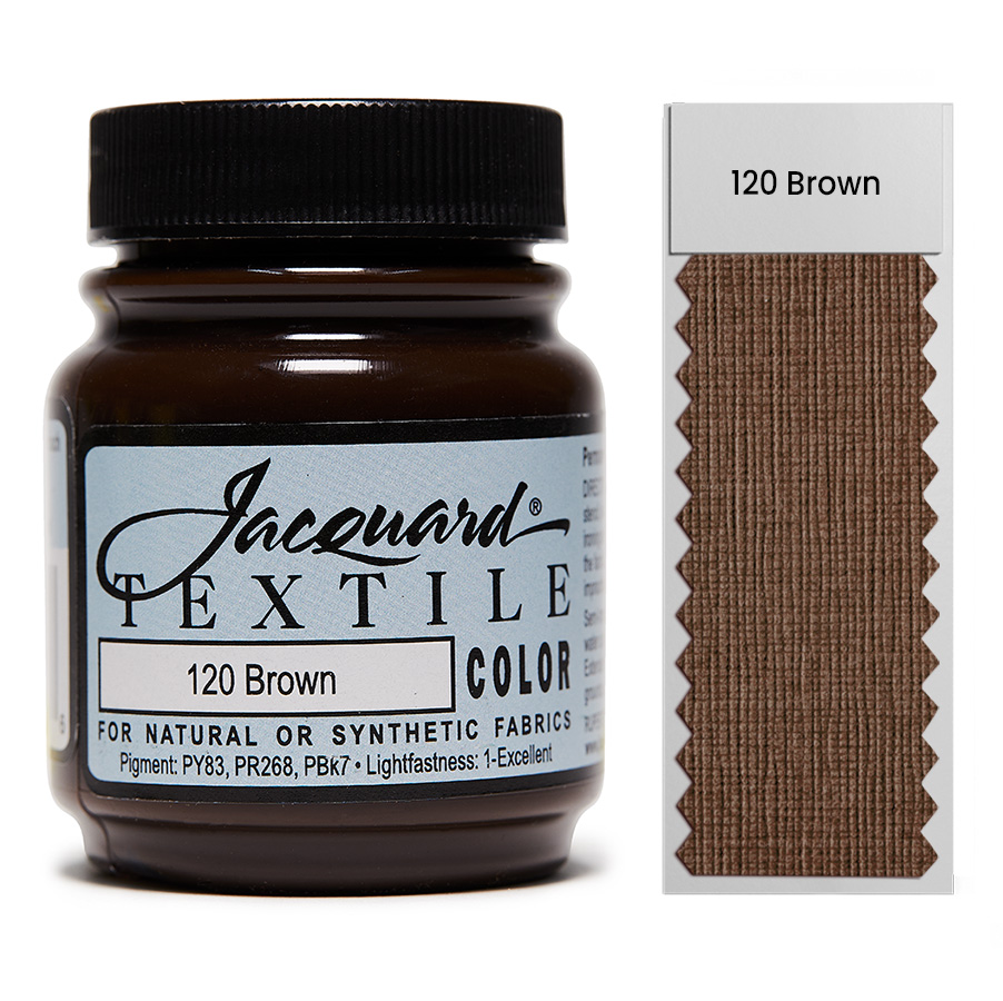 Jacquard Textile Color 120 Brown 67 ml Dose Jacquard Textile Color 120 Brown 67 ml mit Farbaufstrich, Stoffmalfarbe