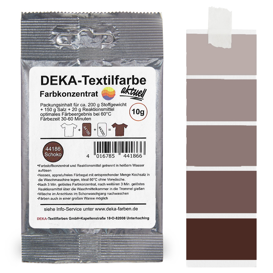 DEKA aktuell Schoko 10 g Beutel DEKA aktuell Textilfarbe Schoko 10 g mit Farbverlauf