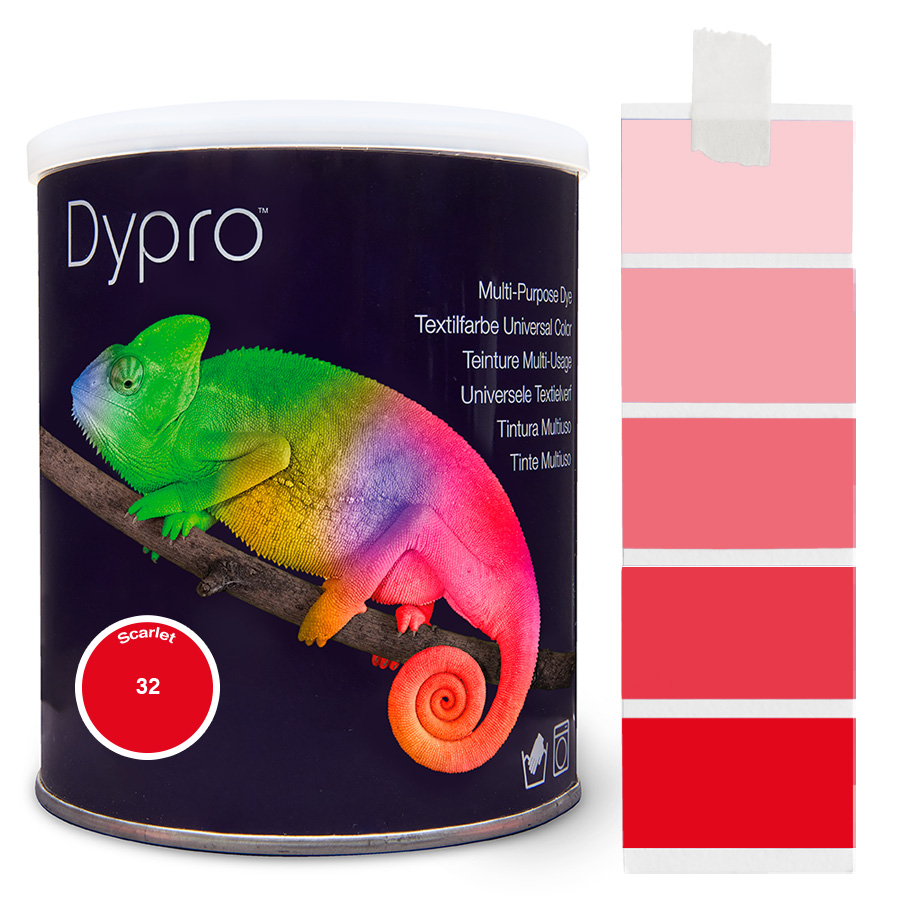 Dypro Scarlet 500 g Dose Dypro Universal-Color Textilfarbe Scarlet 500 g mit Farbverlauf