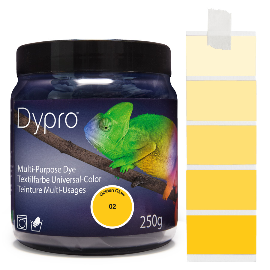 Dypro Golden Glow 250 g Dose Dypro Universal-Color Textilfarbe Golden Glow 250 g mit Farbverlauf