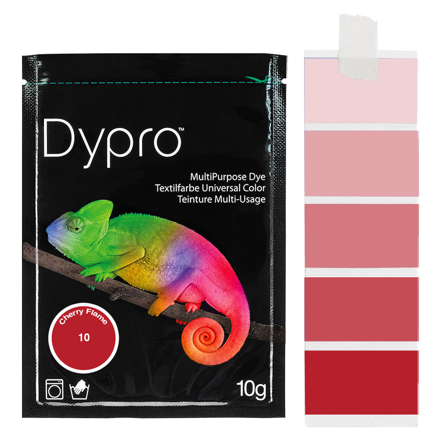 Dypro Cherry Flame 10 g Beutel Dypro Universal-Color Textilfarbe Cherry Flame 10 g mit Farbverlauf