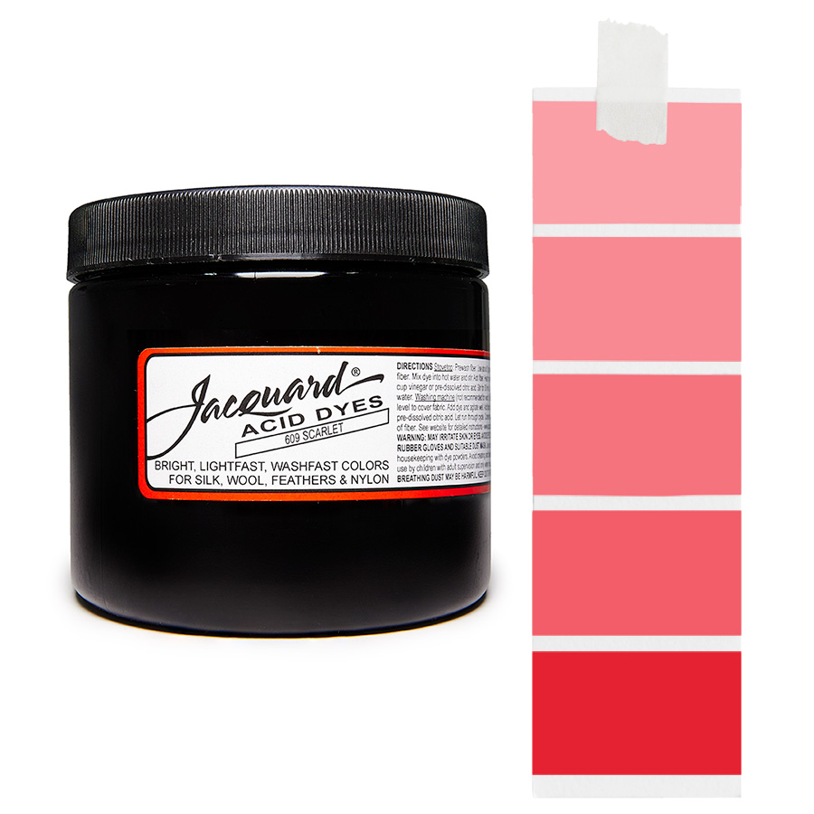 Jacquard Acid Dye 609 Scarlet 227 g Dose Jacquard Acid Dye 609 Scarlet 227 g mit Farbverlauf für Wolle und Seide