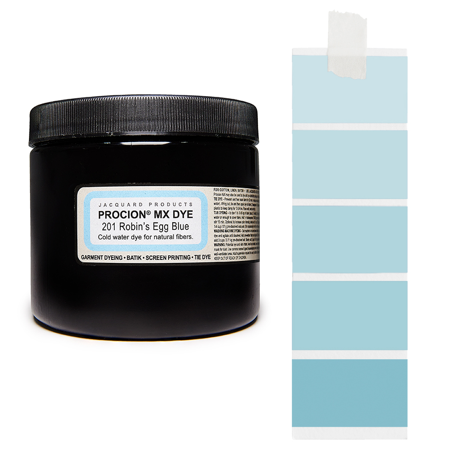 Jacquard Procion MX 201 Robins Egg Blue 227 g Dose Jacquard Procion MX 201 Robins Egg Blue 227 g mit Farbverlauf, Kaltwasser-Textilfarbe