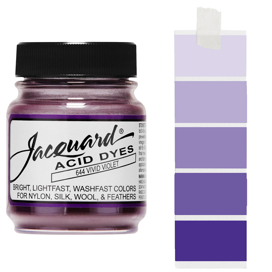 Vivid Violet 644 - Jacquard Acid Dye Textilfarbe - 14g - 0,5oz - leuchtende, neonfarbe, schnell waschende Farbe für Nylon, Seide, Wolle und Federn Vivid Violet 644 - Jacquard Acid Dye Textilfarbe - 14g - 0,5oz - leuchtende, neonfarbe, schnell waschende Farbe für Nylon, Seide, Wolle und Federn