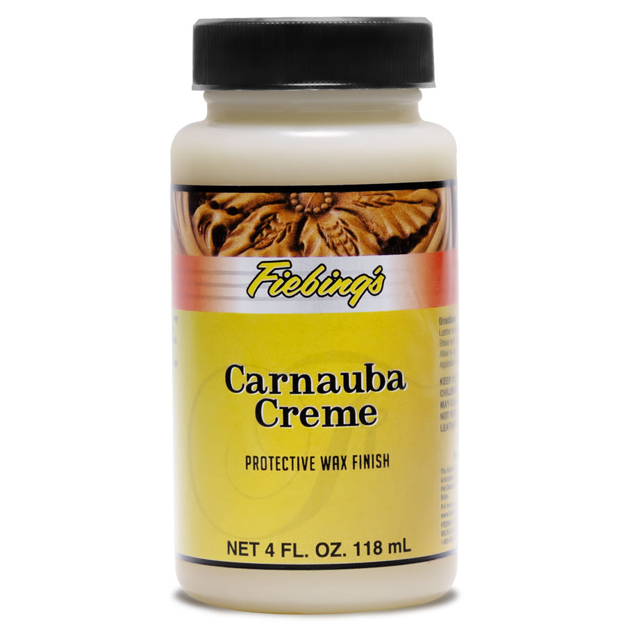 Fiebing's Carnauba Creme Finish für frisch gefärbtes oder ungefärbtes Glattleder. Zur Pflege und Auffrischung von Lederwaren geeignet.