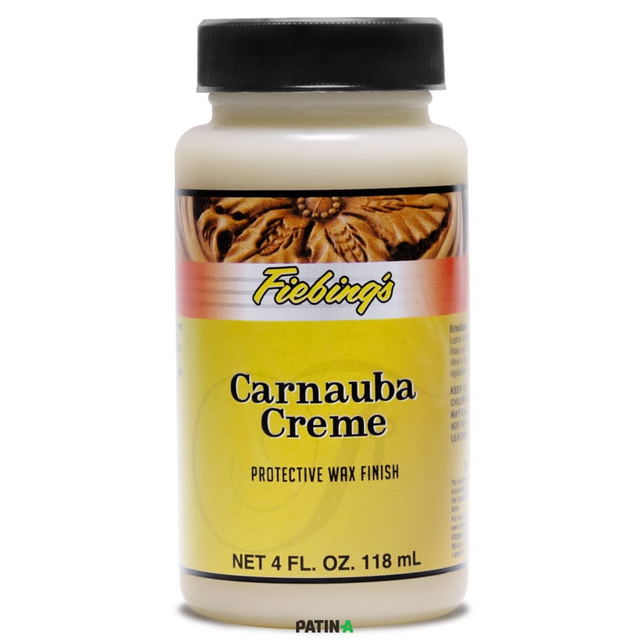 Fiebing's Carnauba Creme Finish für frisch gefärbtes oder ungefärbtes Glattleder. Zur Pflege und Auffrischung von Lederwaren geeignet.