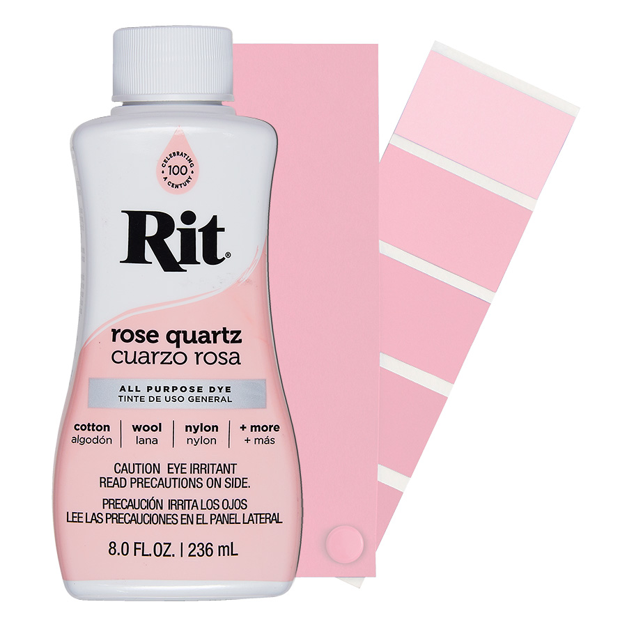 Rit All-Purpose Dye Rose Quartz 236 ml Bottle of liquid Rit All-Purpose Dye Rose Quartz 236 ml with colour gradient