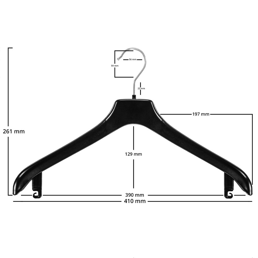 The jacket hanger from Cortec with a width of 41 cm is perfect for ladies' jackets, coats, pullovers, ladies' suits or trouser suits.