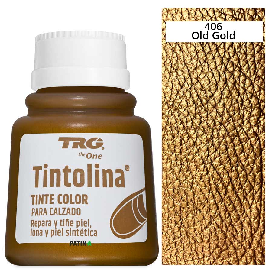 Tintolina Metallic 406 25 ml TRG Tintolina Metallic Lederfarbe 25 ml, 406 Old Gold, mit Farbmuster