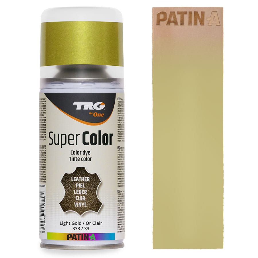 TRG SuperColor 333 Light Gold TRG SuperColor Lederfarbspray Light Gold 333 mit Farbmuster