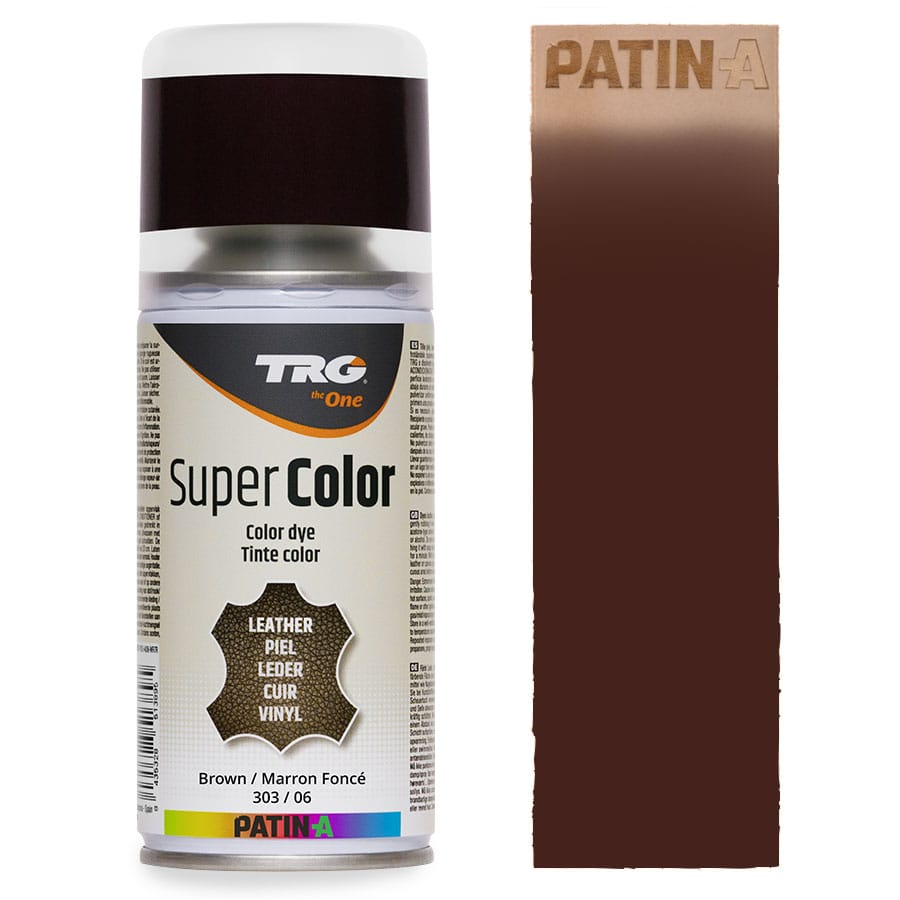TRG SuperColor 303 Brown TRG SuperColor Lederfarbspray Brown 303 mit Farbmuster