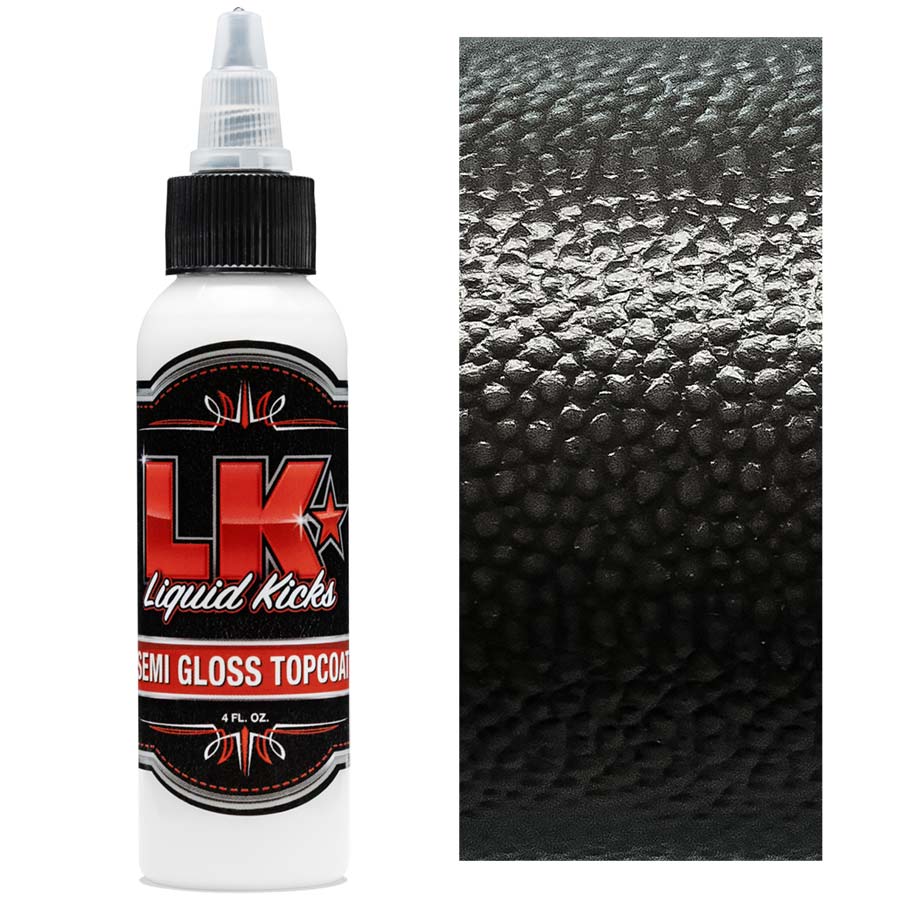 Liquid Kicks Semi Gloss Topcoat ist ein professioneller, hochelastischer, stark glänzender Decklack. Im Gegensatz zu herkömmlichen Glanzlacken bleibt das Gloss Finish elastisch und bricht nicht. Sie erhalten eine unglaublich edle Oberfläche.