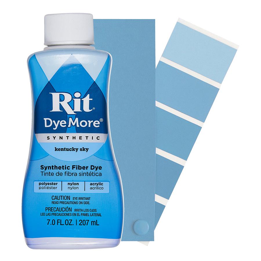Rit DyeMore Kentucky Sky 207 ml Flacon Rit DyeMore Kentucky Sky 207 ml avec dégradé, teinture pour polyester et synthétiques