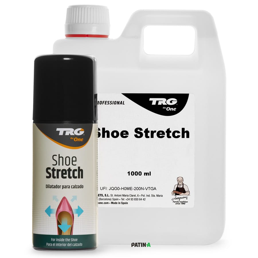 TRG Shoe Stretch - Lederdehnspray schafft enge Schuhe oder Stiefel. Glattleder, Wildleder oder Nubukleder. die TRG Lederweitungsflüssigkeit weitet jedes Leder.