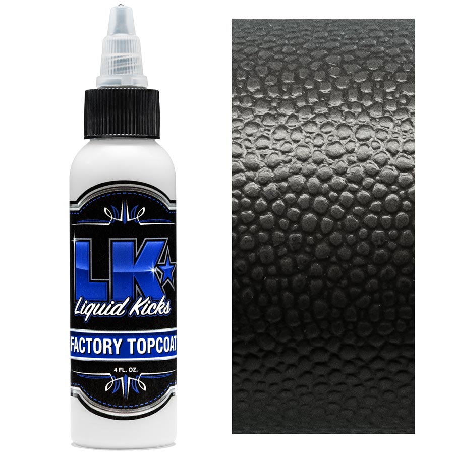 Liquid Kicks Factory Topcoat ist ein professioneller, hochelastischer, seidenmatter Decklack. Das Factory Finish besticht durch seine edle Optik und verleiht Schuhen und Lederoberflächen den beliebten Look (Seidenglanz ist sehr gewünscht bei Handtaschen, 